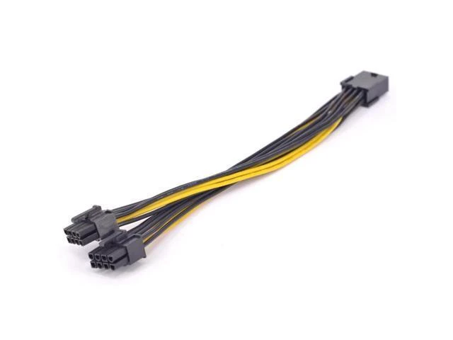 Alt view image 4 of 6 - PCIe GPU 8pin to Dual 6+2Pin Power supply Cable PCI express Graphics card 2 ports 6+2pin to 8Pin power Port Multiplier 18AWG