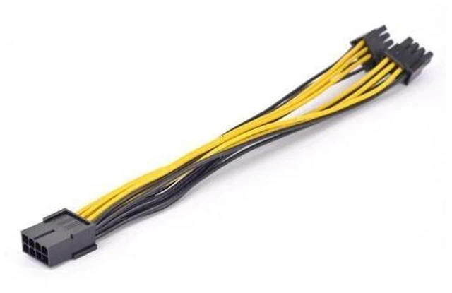 Alt view image 6 of 6 - PCIe GPU 8pin to Dual 6+2Pin Power supply Cable PCI express Graphics card 2 ports 6+2pin to 8Pin power Port Multiplier 18AWG