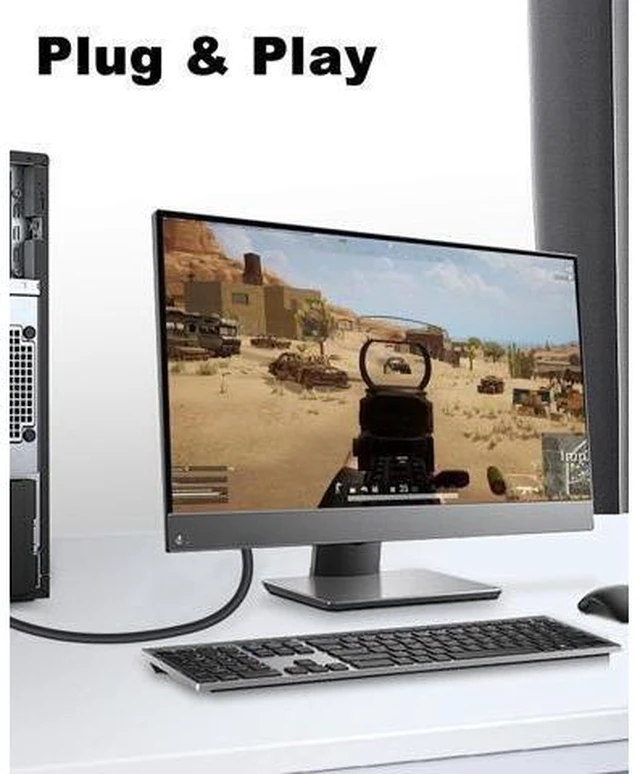 Alt view image 13 of 14 - DisplayPort to VGA Cable 6FT/1.8M, Displayport to VGA Adapter Gold Plated 1080P@60Hz for Monitor, Laptop, PC, TV, Projector (Not Bidirectional)