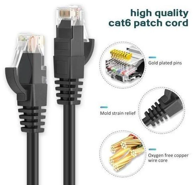 Alt view image 12 of 14 - Ethernet Cable 1 ft 2 Pack - Cat 6 High Speed Network Cable with Rj45 Connectors, Short Patch Cable for Patch Panel, Switch