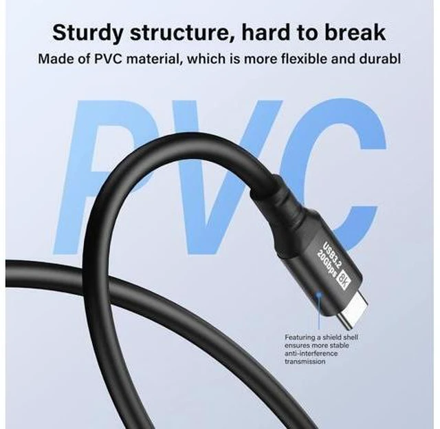 Alt view image 11 of 14 - USB C to USB C Cable USB 3.2 Type C 20Gbps PD 100W 8K@60Hz Data Fast Charging Cable for Phone, Tablet, Other USB C Devices (0.5M)