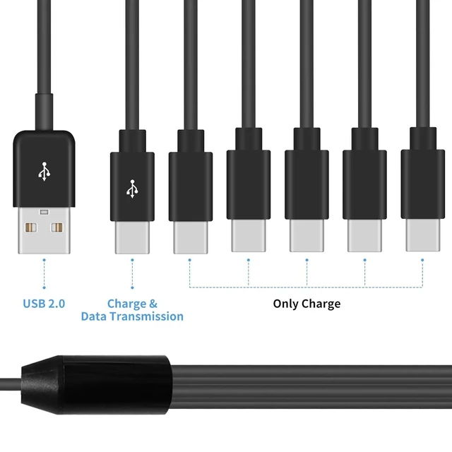 Alt view image 9 of 14 - USB A to USB C Splitter Cable Multi USB C Splitter Cable 6 in 1 USB 2.0 Type A Male to 6 Type C Male Charging Cord for USB Type-C Phone Tablet 5ft