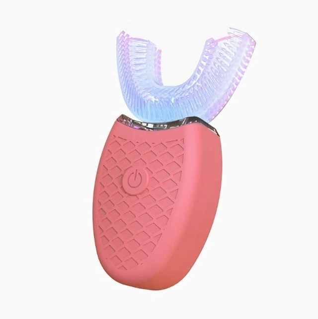 Alt view image 9 of 11 - SOEWIOU U-Shaped Electric Toothbrush for Adults, Automatic Sonic Tooth Cleaner, Soft Bristles, Rechargeable, Waterproof, Pink