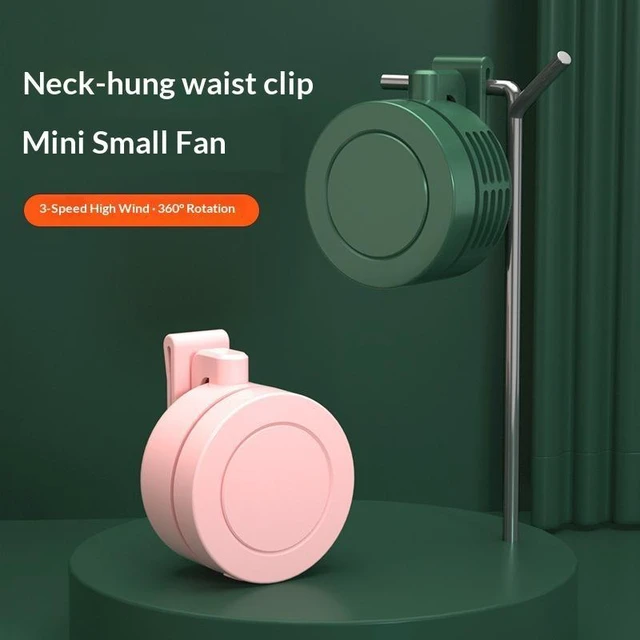 Alt view image 8 of 8 - SOEWIOU Sakura Pink Clip-on Mini Fan, Quiet USB Personal Cooling Fan, 3-in-1 Neck Hanging Handheld Desktop Portable Small Electric Fan