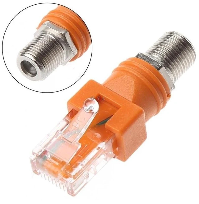 Alt view image 13 of 13 - SOEWIOU F Female To RJ45 Male Coaxial Barrel Coupler Adapter RJ45 To RF Connector Converter
