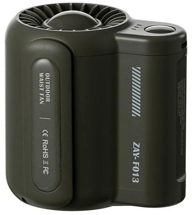 Alt view image 3 of 3 - SOEWIOU F013 Portable Waist Fan, High Wind USB Rechargeable Personal Cooling Fan for Outdoor Construction Site, Green