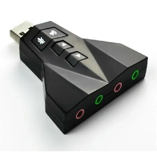 Alt view image 3 of 3 - SOEWIOU Double Sound Card Virtual 7.1 Channel USB 2.0 Audio Adapter Dual Microphone and Headset 7.1Ch 3D Audio Sound Card