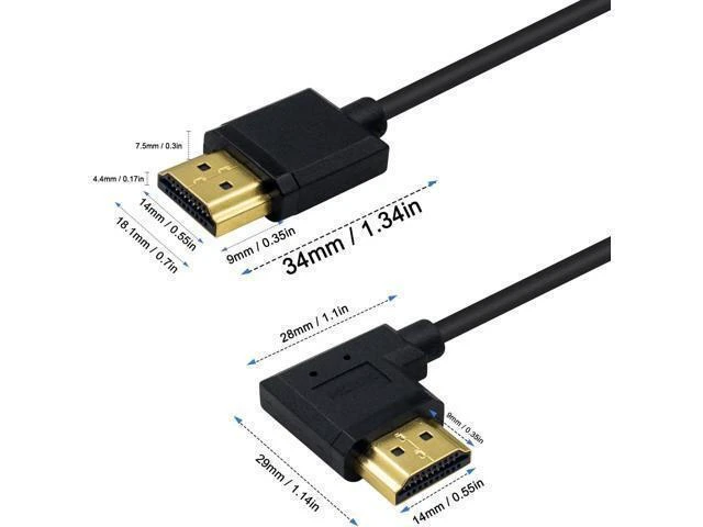 Alt view image 12 of 14 - 4K 90 Degree HDMI Cable 6inch/15cm, Extremely Thin Left Angle HDMI Male to Male Cable for 3D and 4K Ultra HD TV Stick HDMI 2.0 Cord