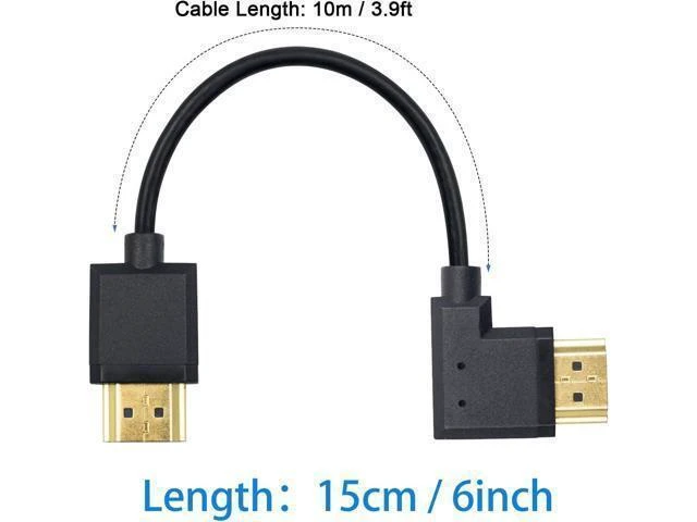 Alt view image 13 of 14 - 4K 90 Degree HDMI Cable 6inch/15cm, Extremely Thin Left Angle HDMI Male to Male Cable for 3D and 4K Ultra HD TV Stick HDMI 2.0 Cord