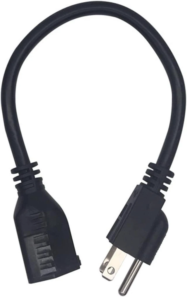 Alt view image 10 of 10 - SOEWIOU Short Power Extension Cord ,16AWG/13A,Outlet Saver, 3 Prong Male Plug to Female Socket Heavy Duty Power Extension Cable(1FT/0.3M)