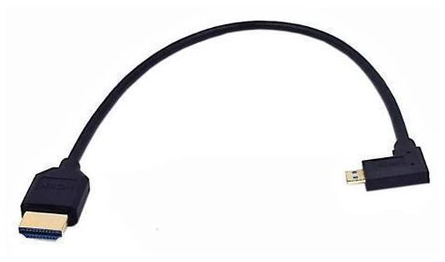 Alt view image 6 of 10 - 1ft Micro HDMI to HDMI 8K Cable, 2.1 Version 48Gpbs Right Angle Micro HDMI Male to Straight HDMI Male UHD 3D Cable for Xbox PS4 PS5 TV Switch, 8K@60HZ