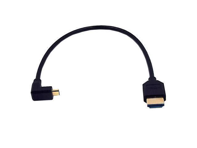 Alt view image 6 of 10 - 1ft Micro HDMI to HDMI 8K Cable, 2.1 Version 48Gpbs Up Angle Micro HDMI Male to Straight HDMI Male UHD 3D Cable for Xbox PS4 PS5 TV Switch, 8K@60HZ