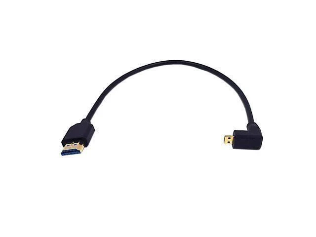 Alt view image 6 of 10 - 1ft Micro HDMI to HDMI 8K Cable, 2.1 Version 48Gpbs Down Angle Micro HDMI Male to Straight HDMI Male UHD 3D Cable for Xbox PS4 PS5 TV Switch, 8K@60HZ
