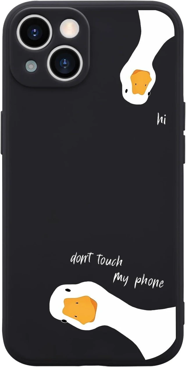 Alt view image 8 of 14 - SOEWIOU Funny Duck Case for iPhone 17, Cute Hi White Duck Phone Case Cover Liquid Silicone Soft Gel Rubber Phone Cover with Microfiber Lining for iPhone 17