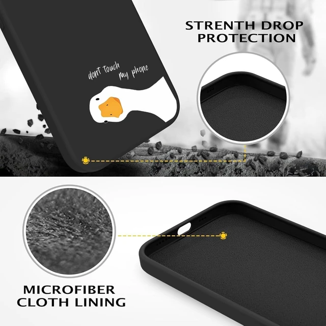 Alt view image 11 of 14 - SOEWIOU Funny Duck Case for iPhone 17, Cute Hi White Duck Phone Case Cover Liquid Silicone Soft Gel Rubber Phone Cover with Microfiber Lining for iPhone 17