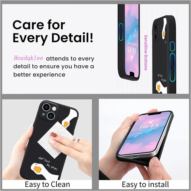 Alt view image 12 of 14 - SOEWIOU Funny Duck Case for iPhone 17, Cute Hi White Duck Phone Case Cover Liquid Silicone Soft Gel Rubber Phone Cover with Microfiber Lining for iPhone 17
