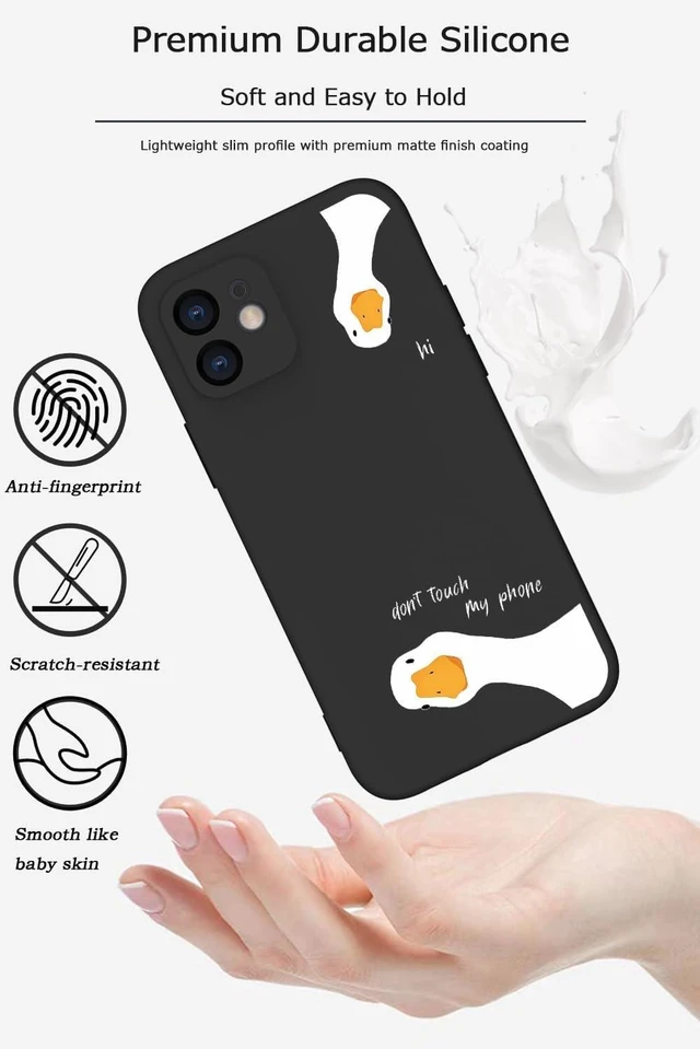 Alt view image 9 of 14 - SOEWIOU Funny Duck Case for iPhone 17, Cute Hi White Duck Phone Case Cover Liquid Silicone Soft Gel Rubber Phone Cover with Microfiber Lining for iPhone 17