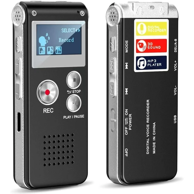 Alt view image 8 of 9 - SOEWIOU High-Definition Noise-Canceling Voice Recorder, Ultra-Long Standby, Voice-Activated, Multi-Language, Ideal for Meetings & Study
