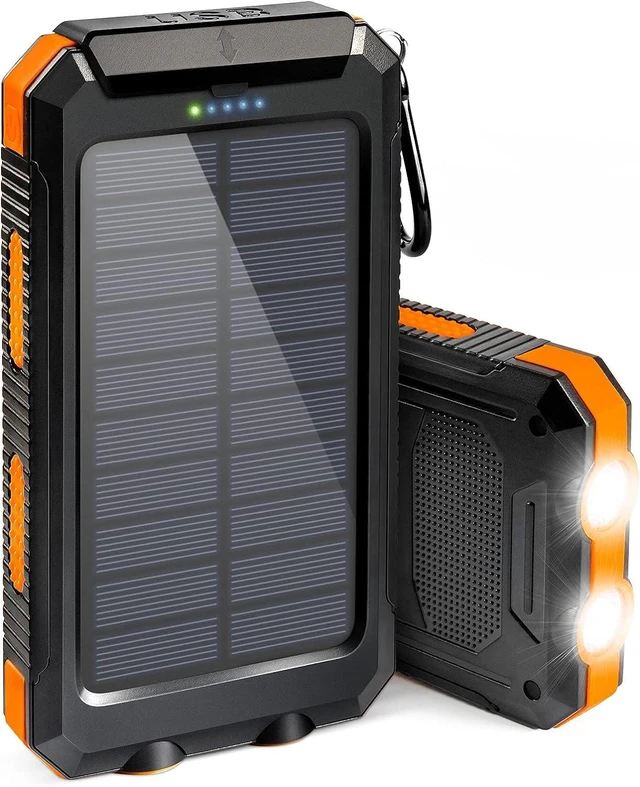 Alt view image 8 of 14 - SOEWIOU Upgrade Solar Power Bank, Portable Charger, 20000mAh Solar Charger with Dual LED Flashlight 2 USB A Ports + USB C Port and Compass,Waterproof External Backup Battery Pack for Camping, Outdoor