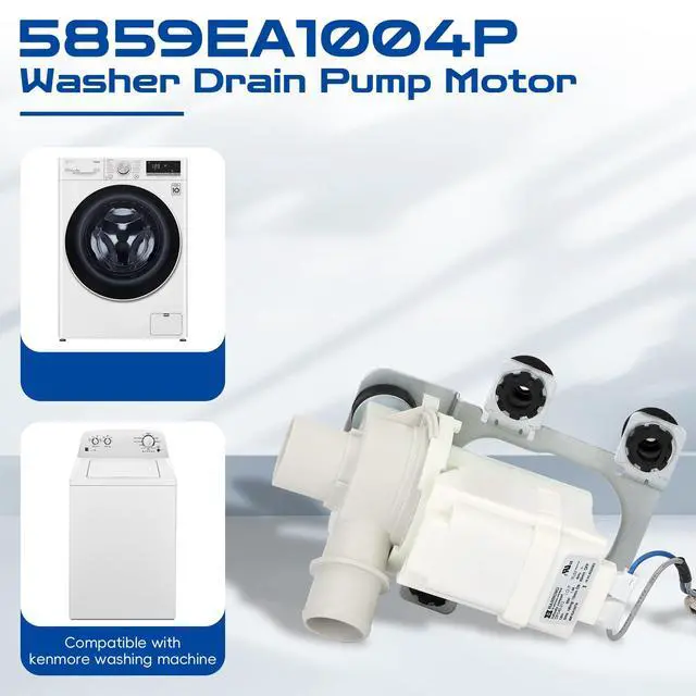 Alt view image 6 of 7 - 5859EA1004P Washer Drain Pump Assembly,5859EA1004P Washer Drain Pump Motor, 5859EA1004F 5859EA1004E 5859EA1004G