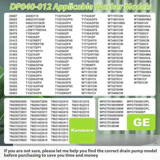 Alt view image 3 of 7 - DP040-012 4681EA1007A Drain Pump (OEM) Compatible with Kenmore Washer Drain Pump, Replace 5859EA1004F 5859EA1004P 5859EA1004G WH23X10020, Fits for WT1101CW WT1201CV WT1501CW 79631513210