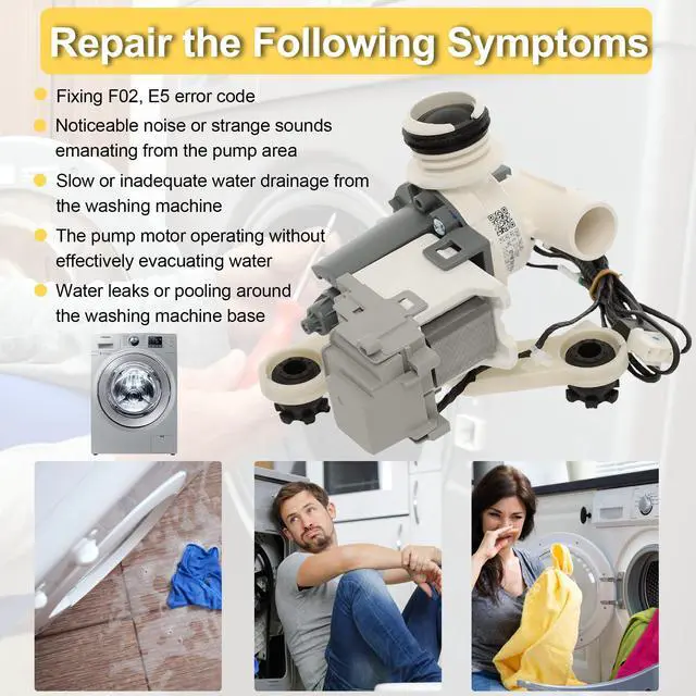 Alt view image 4 of 6 - DC97-19289F Washer Drain Pump Compatible with Samsung WA45M7050AW/A4 WA45H7000AW/A2 WA45T3200AW/A4 WA48H7400AW/A2 WA44A3405AW/A4 WA456DRHDSU/AA WA50F9A8DSW/A2 WA50M7450AP/A4 WA45N3050AW/A4 etc