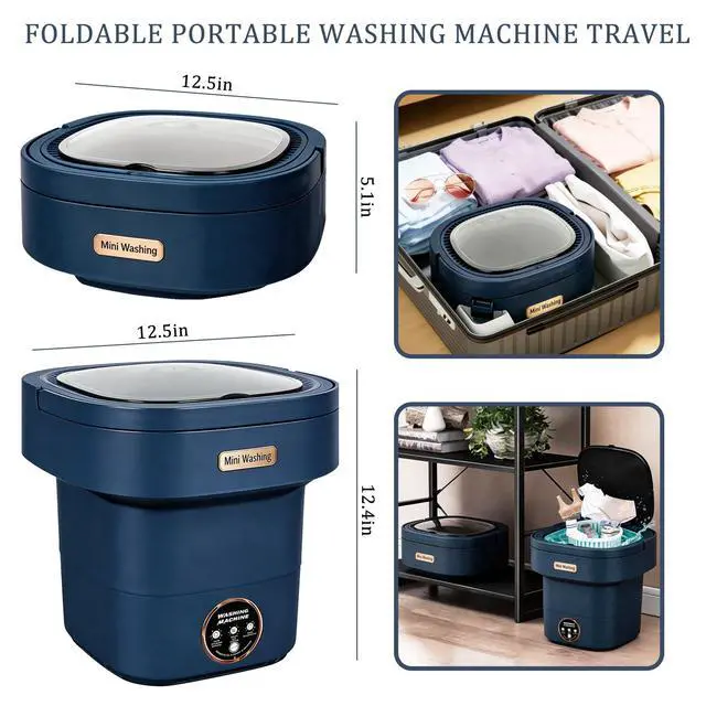 Alt view image 3 of 7 - 22L Mini Laundry Machine Foldable Portable Laundry Machine and 3 Cleaning Modes for Baby Clothes,Ideal for Travel, Dorms