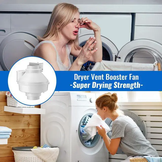 Alt view image 3 of 7 - 4 Inch Dryer Booster Fan with Pressure Switch for Auto On/Off DBF 110 | 167 CFM Vent Booster Fan for Long Duct Runs, Reduces Drying Time & Lint Buildup, Indoor/Outdoor Inline Fan with Plug