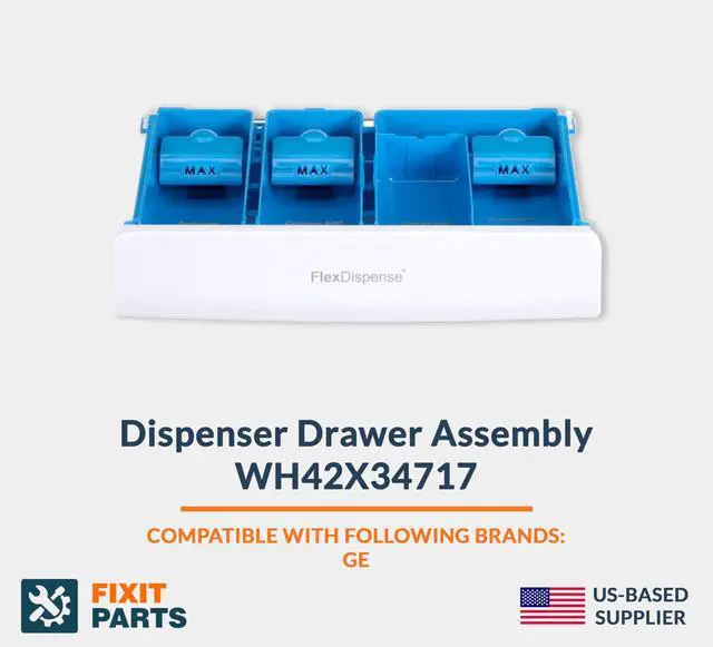Alt view image 3 of 5 - WH42X34717 White Dispenser Drawer Assembly Compatible With GE Washer
