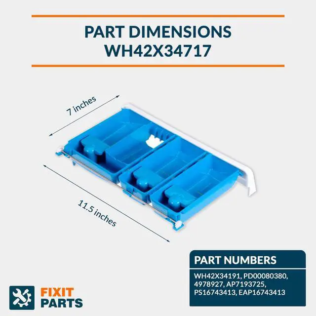 Alt view image 4 of 5 - WH42X34717 White Dispenser Drawer Assembly Compatible With GE Washer