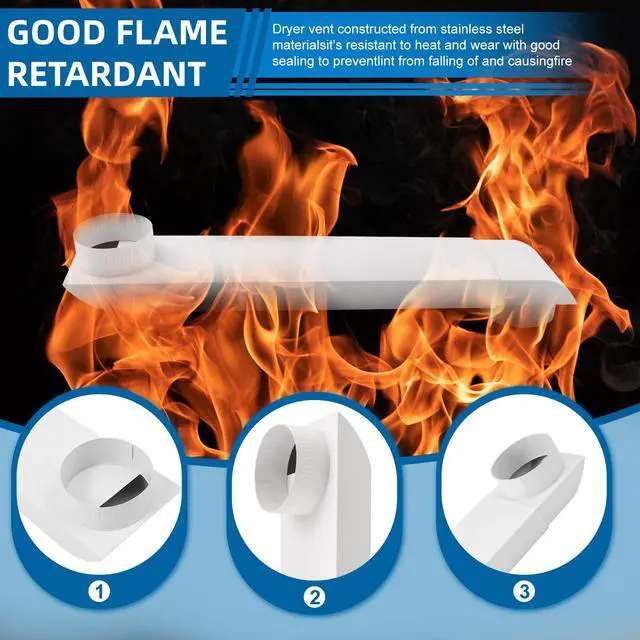 Alt view image 6 of 7 - 25-55 Inch-Periscope Dryer Vent Flat Dryer Vent Duct 4 Inch Stainless Dryer Vent Kit,Telescoping Dryer Vent For Whirlpool Adjustable from,for Tight Spaces Adapter Flat Dryer Vent,OEM-Upgraded(white)