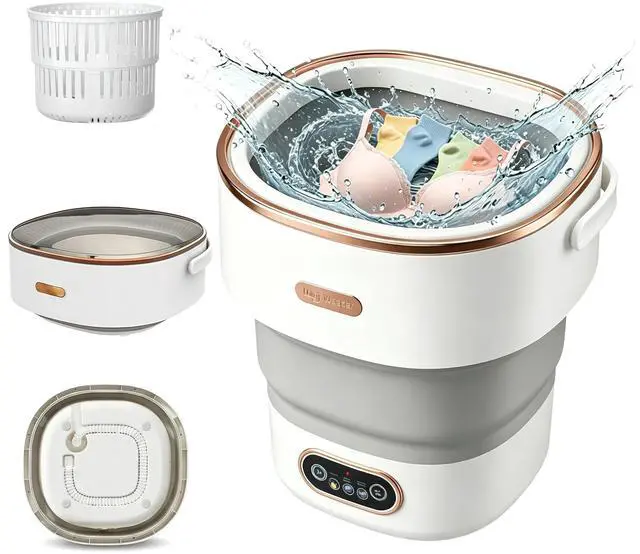 Main image of Portable Washer 16L Foldable, Travel Mini Washing Machine with Spin | Foldable compact washer for baby clothes, underwear, socks, 3 wash modes, easy storage for dorm, apartment, travel, camping