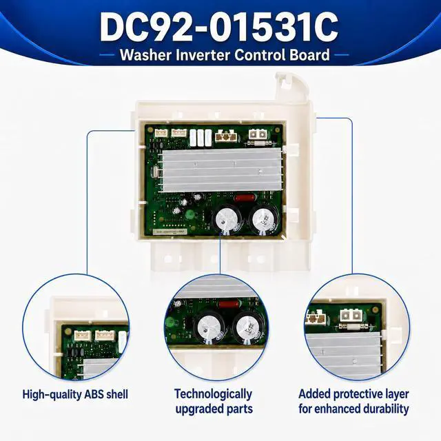 Alt view image 3 of 7 - DC92-01531C 110/120V Washer Inverter Control Board PCB Compatible with Samsung Washer WF45H6300AG/A2 WF45H6300AW/A2 WF45K6500AW/A2, for 3C 3C2 3E 3E2 AE6 Symptoms