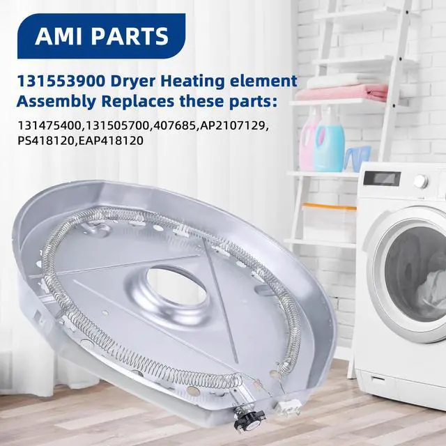 Alt view image 7 of 7 - 131553900 Dryer Heating element Assembly | Replacement Part fit for Frigidaire Kenmore-Replaces 131475400 131505700 407685 AP2107129