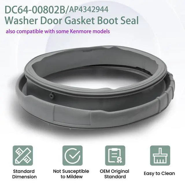 Alt view image 2 of 7 - DC64-00802B Washer Door Boot Seal Gasket Diaphragm for Samsung Washing Machine WF210ANW/XAA WF218ANW/XAA WF220ANW/XAA WF331ANW/XAA WF328AAW/XAA Replaces DC64-00802A AP4342944/P4205725 PS4210920