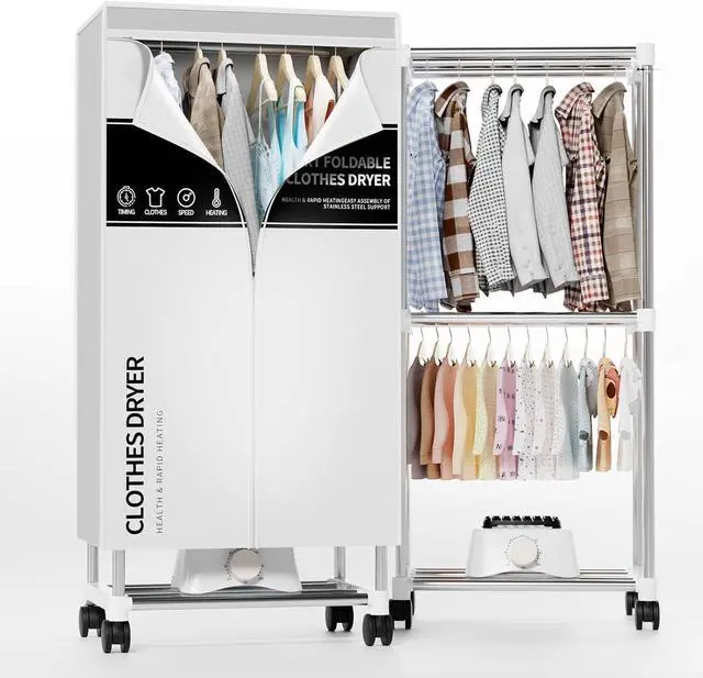 Main image of Clothes Dryer, Portable Drying Machine with Timer, 60inch Laundry Drying Wardrobe with Large Capacity, Electric Dryer/Rack for Home | Appartments (Grey IM5)