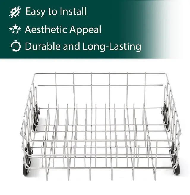 Alt view image 5 of 7 - Stainless Steel W10728159 W10525646 Dishwasher Lower Rack Replacement Parts for Maytag Kitchenaid Lower Dish Rack 22D x 20.8W Kenmore Whirlpool W10780925 W10082825 Dishwasher Bottom Basket 1 Pack