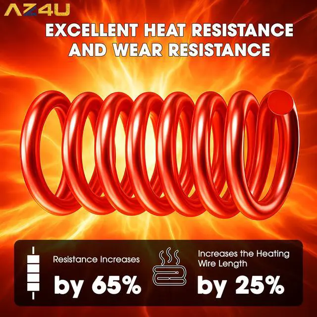 Alt view image 5 of 7 - Dryer Heating Element Assembly Replaces For Samsung DV448AEP/XAA DV448AEP DV42H5200EP/A3 DV48H7400EP/A2 DV5451AEW/XAA DVE45N5300V/A3 DV337AEG/XAA DVE45N5300W/A3 DV42H5000EW/A3 Dryer
