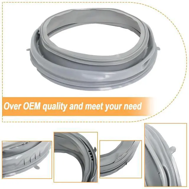 Alt view image 4 of 7 - WPW10381562 WFW9050XW00 WFW9150WW00 Washer Door Seal Bellow Boot Gasket Compatible with Whirlpool WFW9150WW01 WFW9250WW01, Maytag 2000 Series MHWE200XW00, Amana Inglis, Replace W10290499