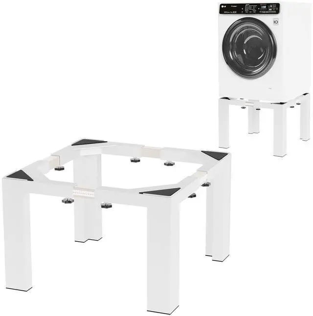 Main image of 16" Heavy Duty Laundry Pedestal 17.7"-31" Adjustable Washer Dryer White | Full Size Stand with Non-Slip Mat, for Washing Machine Refrigerator Dishwasher, Heavy Duty Base Organizer Support