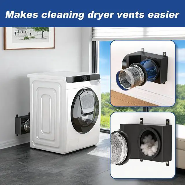 Alt view image 3 of 7 - Magnetic Dryer Vent Connector Kit, 90 Degree Magnetic Dryer Vent Strong Magnet Dryer Vent Adapter Airtight Seal Quick Connect Disconnect Easy to Clean Flexible Hose 4" Exhaust Duct with Clamp Screws