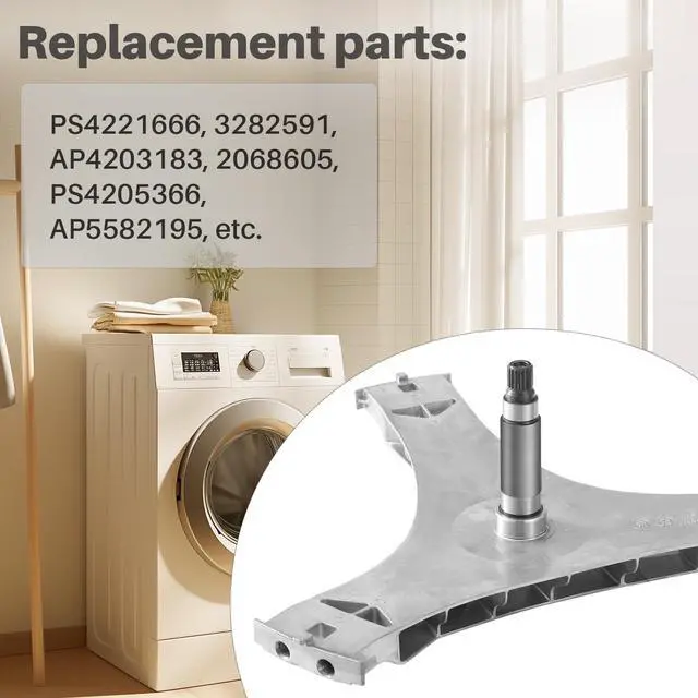 Alt view image 3 of 7 - DC97-16509B Washer Flange Shaft Assembly Compatible with Samsung Washing Machine, with DC60-40137A Spider Hex Bolt (6 Pack) Replace DC97-16509B DC97-16509A PS4221666 3282591