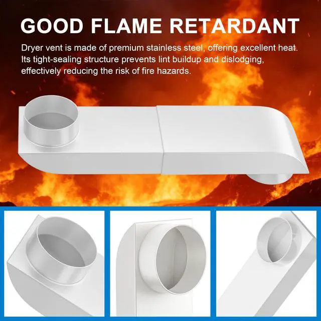Alt view image 4 of 7 - Periscope Dryer Vent Kit 9.5-14.5" Adjustable Telescoping Duct, Stainless Steel Flat Slim Design for Tight Spaces, Fits Whirlpool & All Standard 4-Inch Dryer Vents