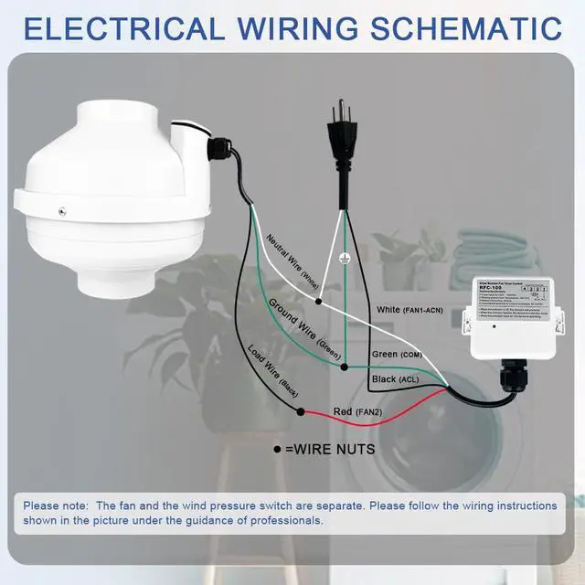 Alt view image 7 of 7 - Dryer Vent Booster Fan with Pressure Switch for Automatic Activation, 4" Inline Exhaust Fan 260CFM High Air Volume, Ultra-Quiet Anti-Clog Design Efficiently Reducing Drying Time
