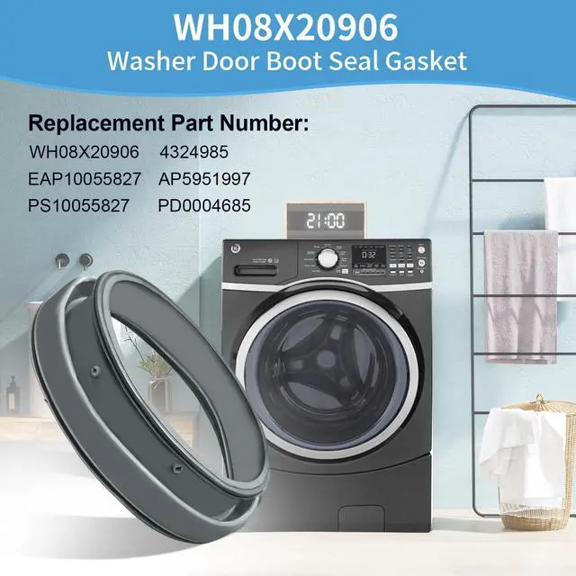 Alt view image 3 of 7 - Upgraded WH08X20906 Washer Door Boot Seal Gasket Compatible with GE Washer Door Seal Gasket Parts Washing Machine Door Boot GFW450SPK0DG, GFW450SSK0WW, GFWS1700H0WW, GFWS1705H0DG Washer Seal Gasket