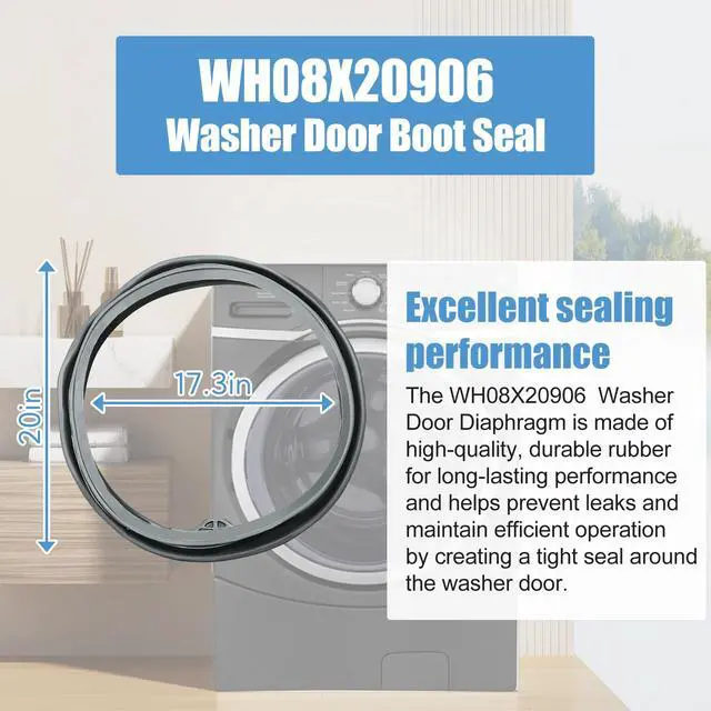 Alt view image 5 of 7 - Upgraded WH08X20906 Washer Door Boot Seal Gasket Compatible with GE Washer Door Seal Gasket Parts Washing Machine Door Boot GFW450SPK0DG, GFW450SSK0WW, GFWS1700H0WW, GFWS1705H0DG Washer Seal Gasket