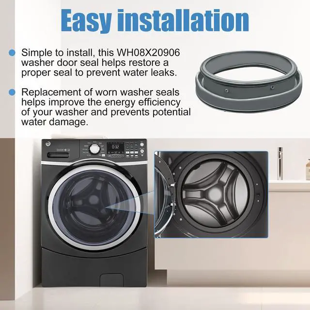 Alt view image 6 of 7 - Upgraded WH08X20906 Washer Door Boot Seal Gasket Compatible with GE Washer Door Seal Gasket Parts Washing Machine Door Boot GFW450SPK0DG, GFW450SSK0WW, GFWS1700H0WW, GFWS1705H0DG Washer Seal Gasket