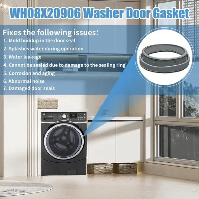 Alt view image 7 of 7 - Upgraded WH08X20906 Washer Door Boot Seal Gasket Compatible with GE Washer Door Seal Gasket Parts Washing Machine Door Boot GFW450SPK0DG, GFW450SSK0WW, GFWS1700H0WW, GFWS1705H0DG Washer Seal Gasket