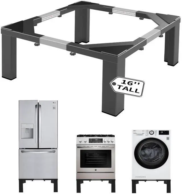 Main image of Heavy-Duty All Steel Laundry Pedestal 16" Height, Full Size Universal Washing Machine Stand, Dryer Stand, Suitable for All Washer and Dryer, Black