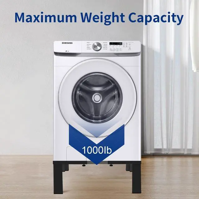 Alt view image 6 of 7 - Heavy-Duty All Steel Laundry Pedestal 16" Height, Full Size Universal Washing Machine Stand, Dryer Stand, Suitable for All Washer and Dryer, Black
